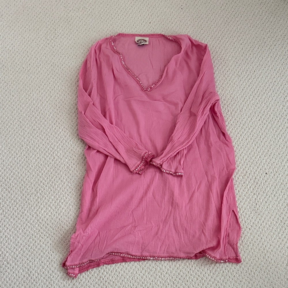 Elegant Pink V-Neck Blouse